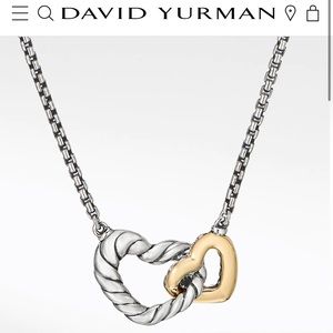 Double Heart Necklace with 18K Yellow Gold